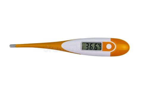 Digital Medical Thermometer Showing Healthy Human Body Temperature 366
