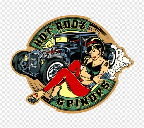 Custom Car Hot Rod Auto Show Pin Up Girl Hot Rod Label Truck Png
