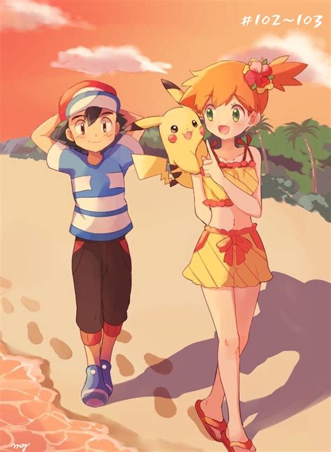 Pikachu Ash Ketchum And Misty Pokemon And 2 More Drawn By Mei