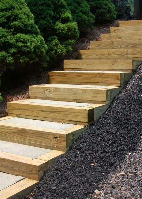 Outdoor Stair Landings On Hill Pin By Erica Giles On Wooded Backyard