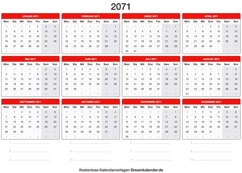 Kalender 2071