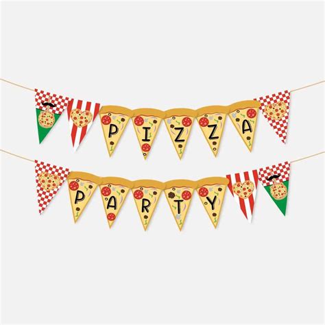 Printable Pizza Party Banner Template Hadley Designs