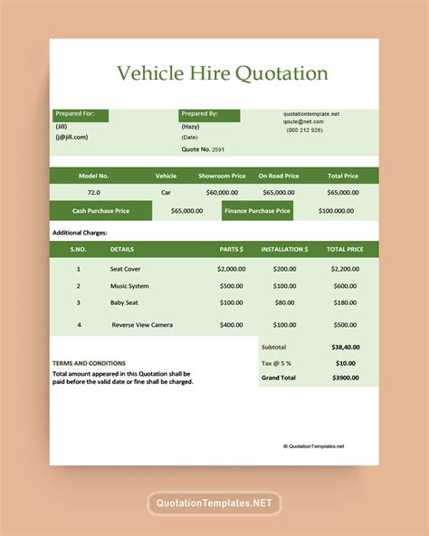 Free Vehicle Quotation Templates Word Excel And Pdf