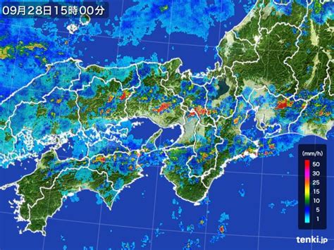 近畿地方の過去の雨雲レーダー(2016年09月28日) - 日本気象協会 tenki.jp