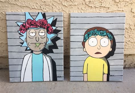 Rick And Morty Line Up Canvas Painting Small Canvas Art Mini Canvas