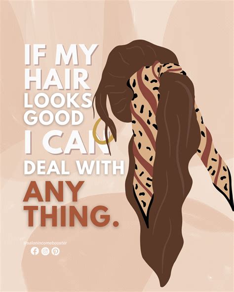 an image of a woman with her hair tied back and the words if my hair looks good i can deal with