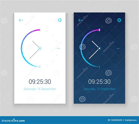 Clock Mobile App Concept Ui Design Day And Night Clock User Interface
