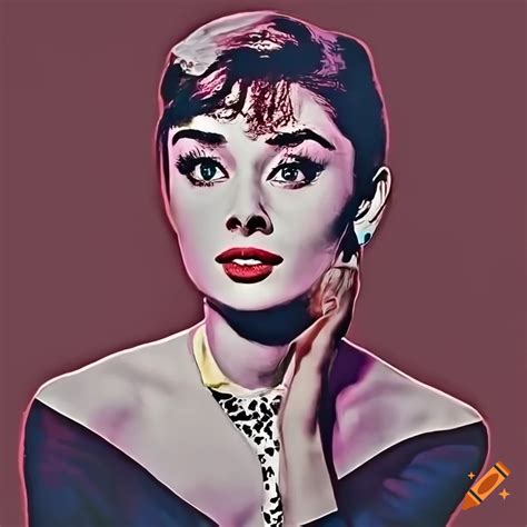 4k Resolution Pop Art Portrait Of Audrey Hepburn By Andy Warhol