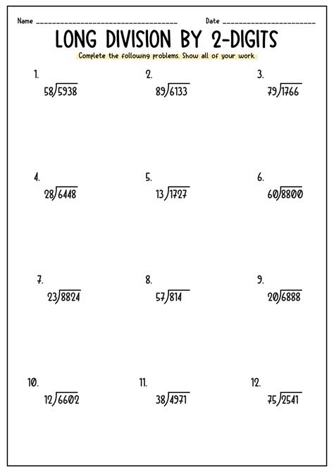 Dividing Numbers 5th Ggrade Worksheets