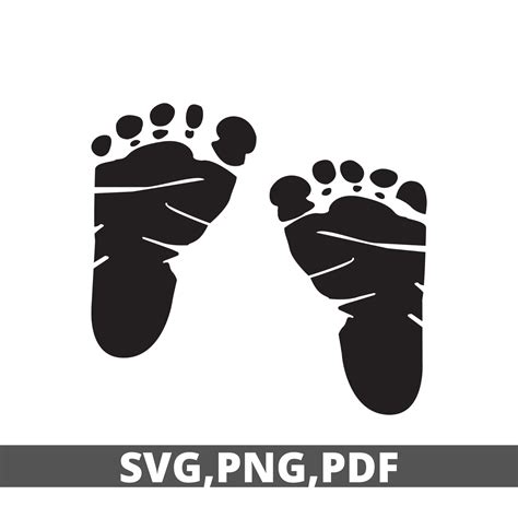 Baby Footprint Svgpngpdfbaby Footprint Foot Svg Instant Etsy Uk