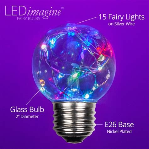 G50 Color Change Rgb Ledimagine Tm Fairy Light Bulb E26 Base