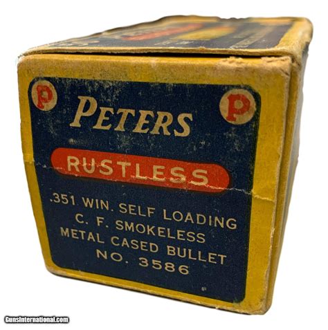 Collectible Ammo Full Box 50 Rounds Of Peters 351 Win Sl For