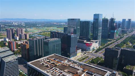 4k aerial photography of tianfu avenue chengdu high tech zone sichuan video mp4 template free