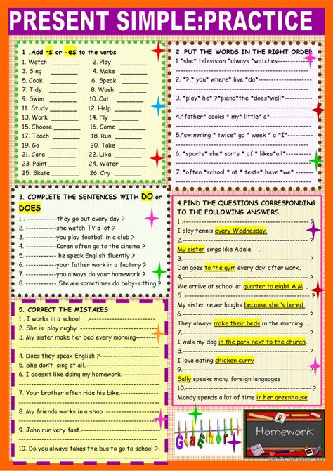 Present Simple2 Page Practice With English Esl Worksheets Pdf And Doc