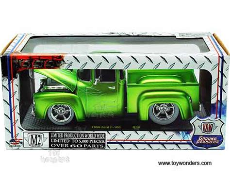 1956 Ford F100 Pickup By Castline M2 Machines Ground Pounders 124 Scale Diecast Model Car