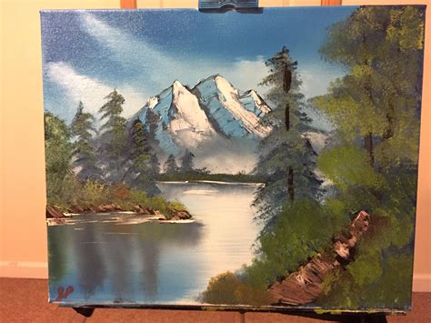 My First Bob Ross Style Painting And The First Painting Ive Ever Done