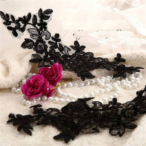 Yackalasi 10 Pairs 3d Flower Appliqued Lace Bridal Dress Trims Embroidered Patches Diy Hair