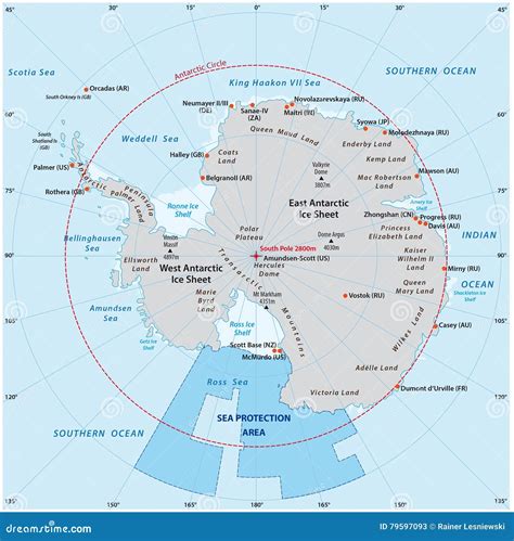 Map Of The Antarctic With The New Sea Protection Area In The Ross Sea
