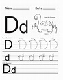 trace the letter d worksheet - Preschool Crafts