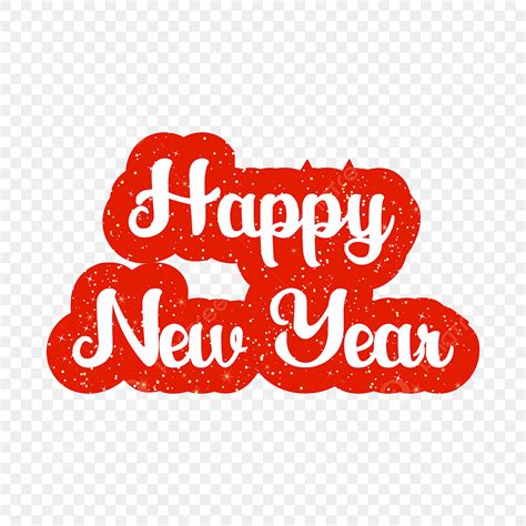 New Year Text Vector Hd Images Happy New Year Red And White 3d Text