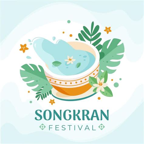 free vector flat songkran celebration illustration