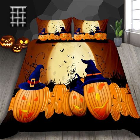 Pumpkin Lantern Print Bedding Set Halloween Series Cartoon Printed