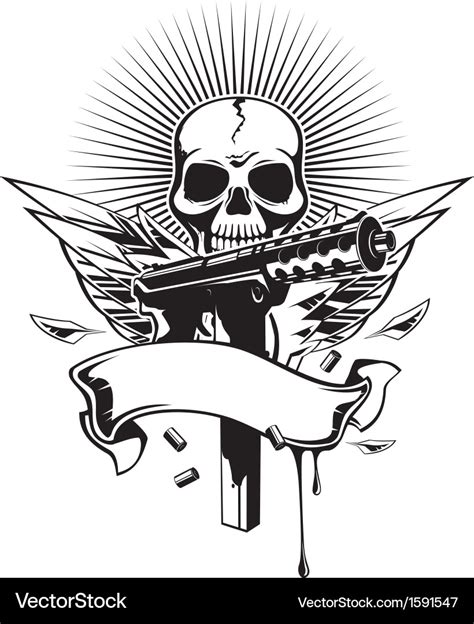 Skull And Guns Logo