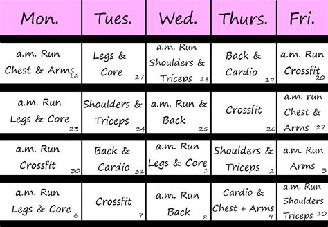 Maybe you would like to learn more about one of these? 6 Best Free Printable Weekly Workout Schedule - printablee.com