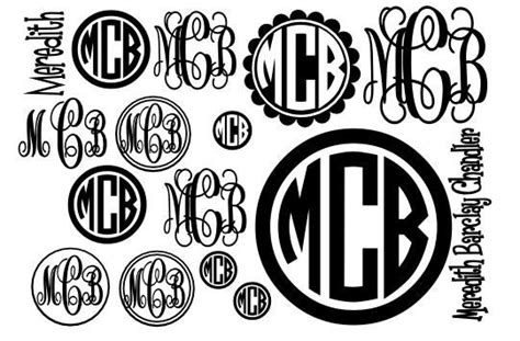 Full Page Of Vinyl Monogram Stickers By Decalinnovations On Etsy