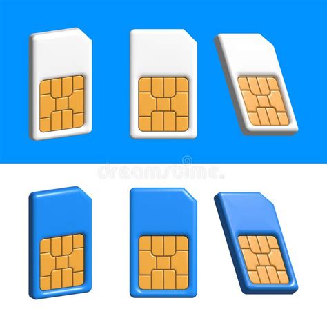 3d Mobile Cellular Phone Sim Card Chip Isolated On Background