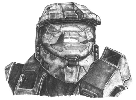 Halo 4 Master Chief Helmet Drawing Andajuga