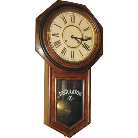 Ansonia Regulator A Walnut Wall Clock Sold On Ruby Lane