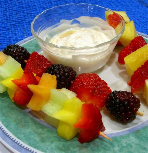 Rainbow Fruit Skewers With Yogurt Fruit Dip Recipe — Dishmaps