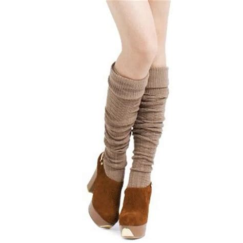 high thigh knitted stockings striped wool braid sexy warm long cotton stocks over knee stocking