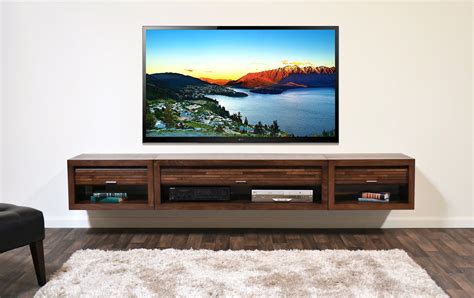 Wall Mounted Floating Tv Stand Entertainment Center Eco Geo Mocha
