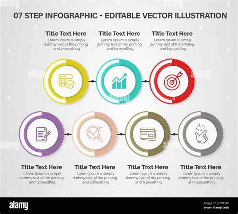 7 Steps Infographics Design Template Graph Pie Chart Workflow