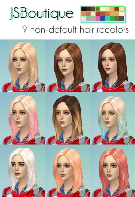 9 Non Default Hair Recolors At Jsboutique Sims 4 Updates