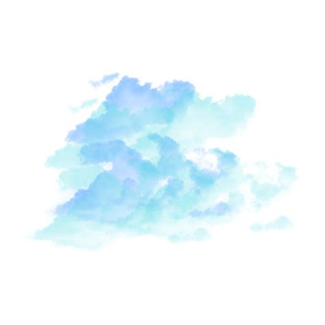 ftestickers watercolor sky clouds colorful teal blue... png image