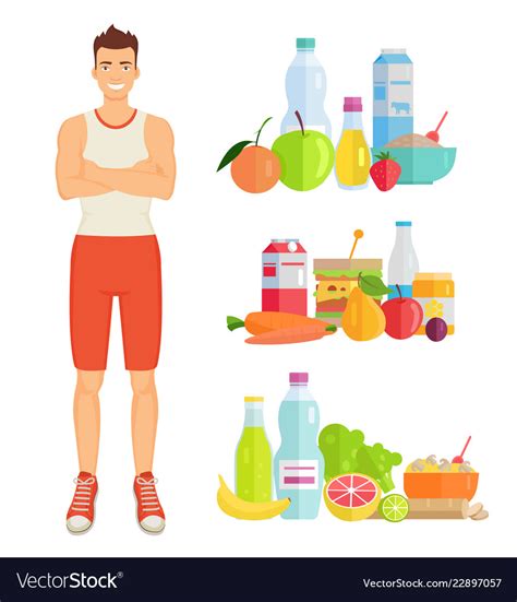 Man And Healthy Lifestyle Royalty Free Vector Image