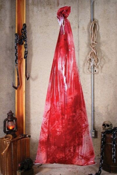 Body In Bag Prop Bloody Haunted House Cemetery Creepy Halloween Fw91264