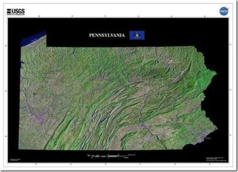 Satellite Topography Poster Map Of Pennsylvania 192081515