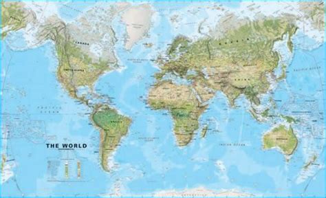 Physical World Wall Map World Map Mural World Map Wallpaper World