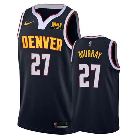 2018 19 Denver Nuggets Jamal Murray 27 Navy Icon Stitched Jersey