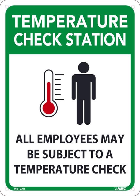 Temperature Check Station Sign 14 X 10 Safety Supplies Unlimited