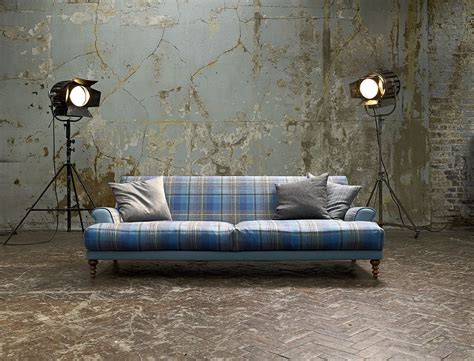 Blue Plaid Sofa Fine Furnishings Plaid Sofa Upholstery Fabric