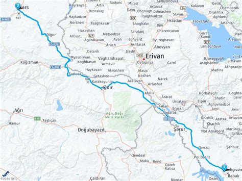 Nahcivan Kars arası mesafe Nahcivan Kars yol haritası Nahcivan Kars