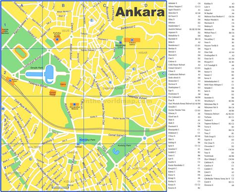 Ankara Tourist Map