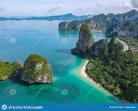 Railay Beach Krabi Thailand Tropical Beach Of Railay Krabi Drone