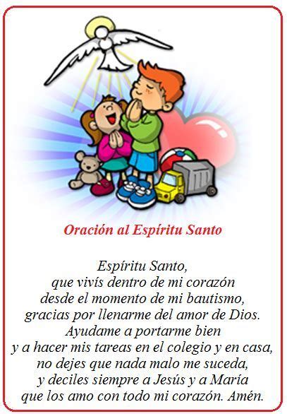 Oracion Al Espiritu Santo En 2020 Oraciones Para Niños Oración Al Espíritu Santo Oraciones