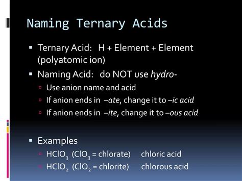 Ppt Naming Acids Notes Powerpoint Presentation Free Download Id